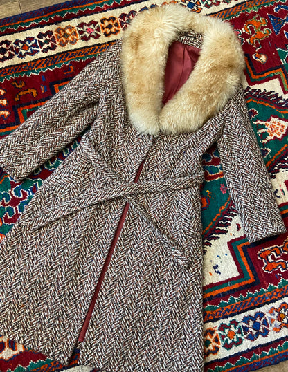 Vintage 1970s Tweed Penny Lane Coat