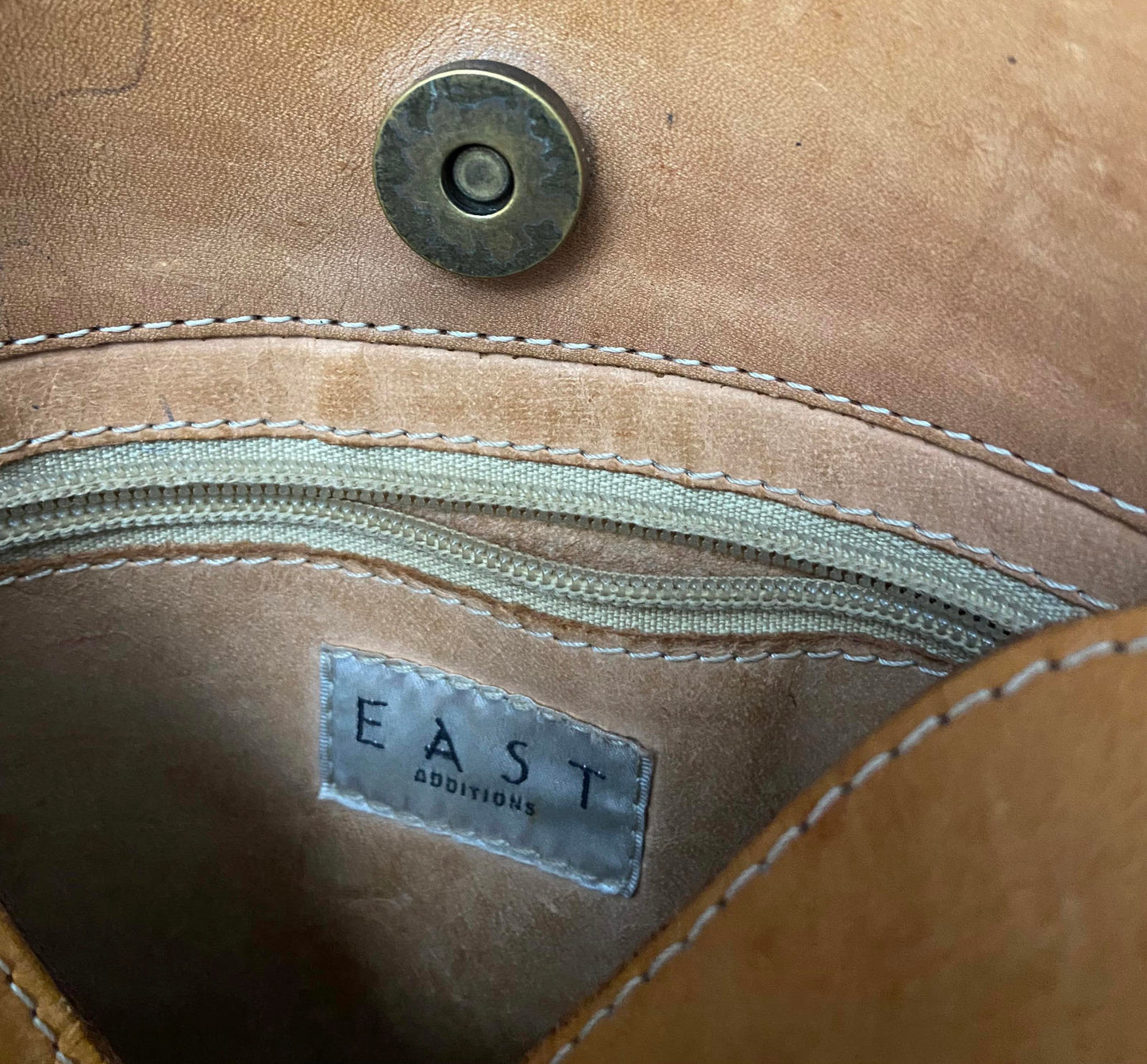 Tan Leather Long Fringed Bag