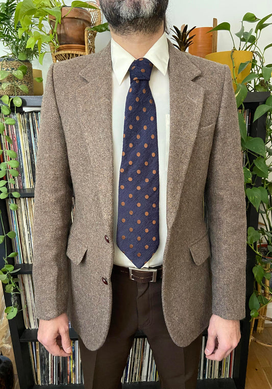 Vintage Ermenegildo Zegna Navy Polka Dot Tie