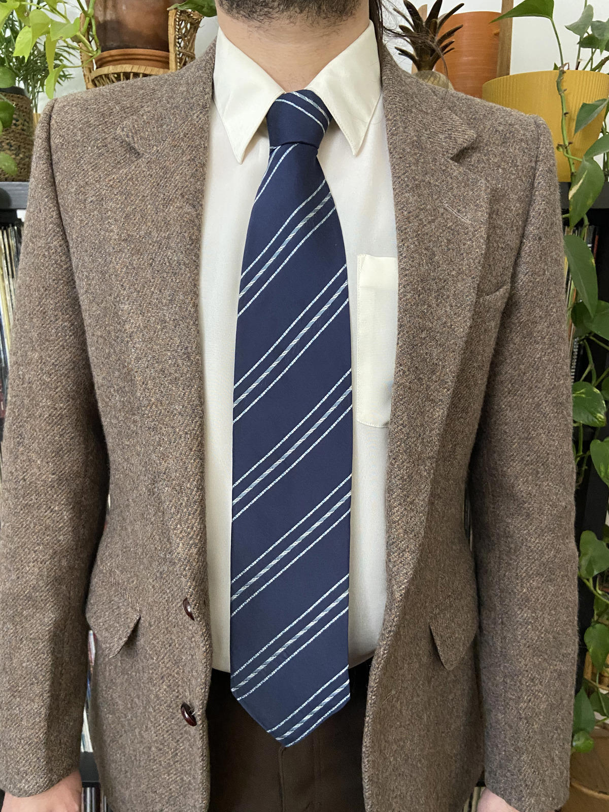 Vintage Giorgio Armani Woven Pattern Silk Tie
