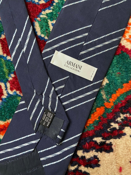 Vintage Giorgio Armani Woven Pattern Silk Tie