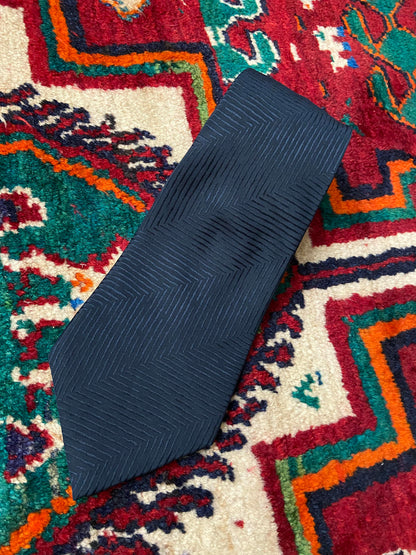Vintage 1970s Yves Saint Laurent Navy Kipper Tie
