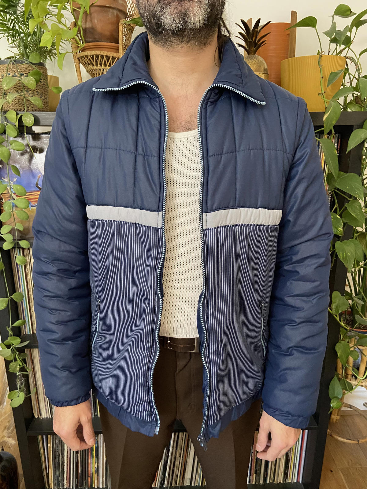 Vintage 1980s Quilted Jacket With Removable Arms