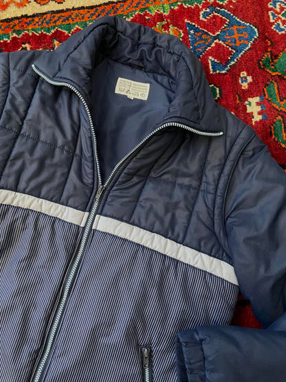 Vintage 1980s Quilted Jacket With Removable Arms
