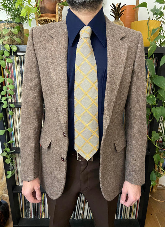 Vintage Ermenegildo Zegna Beige Woven Tie