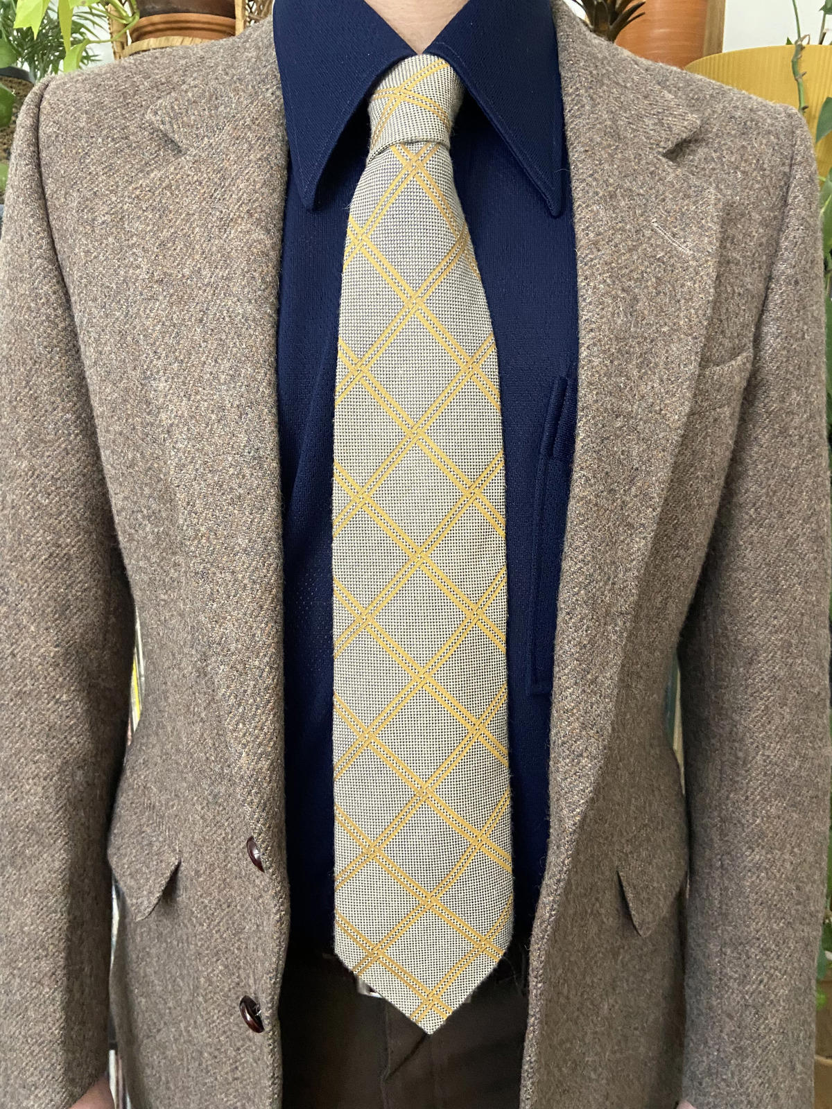 Vintage Ermenegildo Zegna Beige Woven Tie