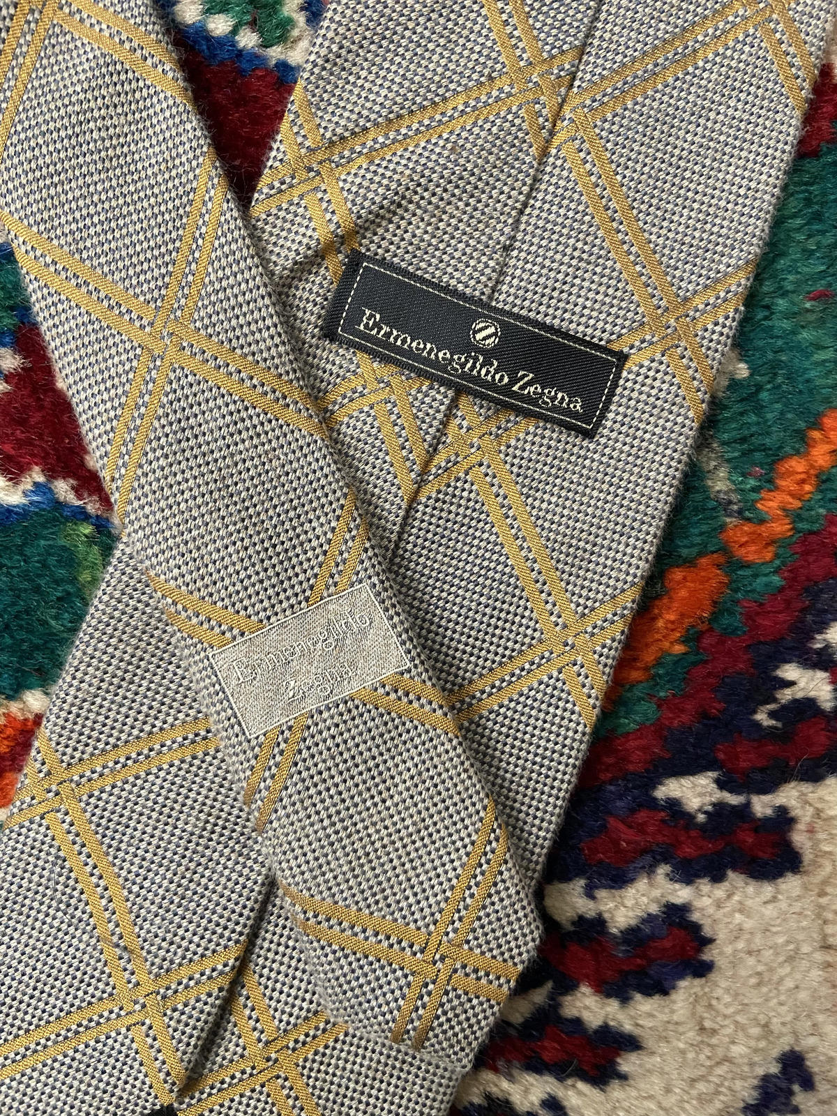 Vintage Ermenegildo Zegna Beige Woven Tie