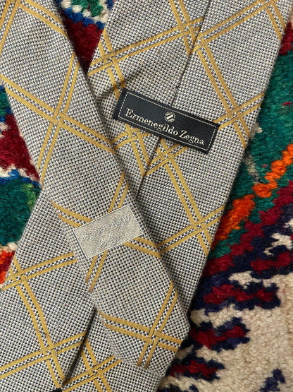 Vintage Ermenegildo Zegna Beige Woven Tie