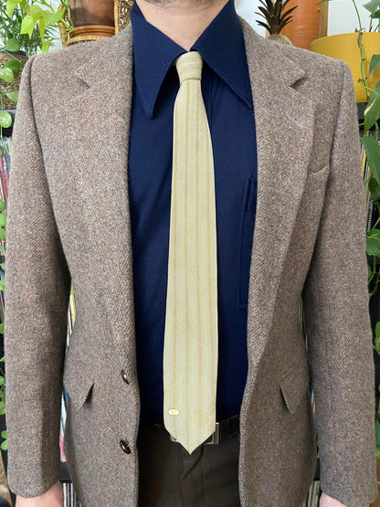Vintage 1970s Beige Valentino Silk Tie