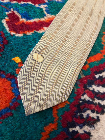 Vintage 1970s Beige Valentino Silk Tie