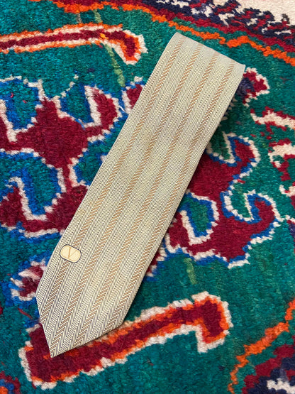 Vintage 1970s Beige Valentino Silk Tie