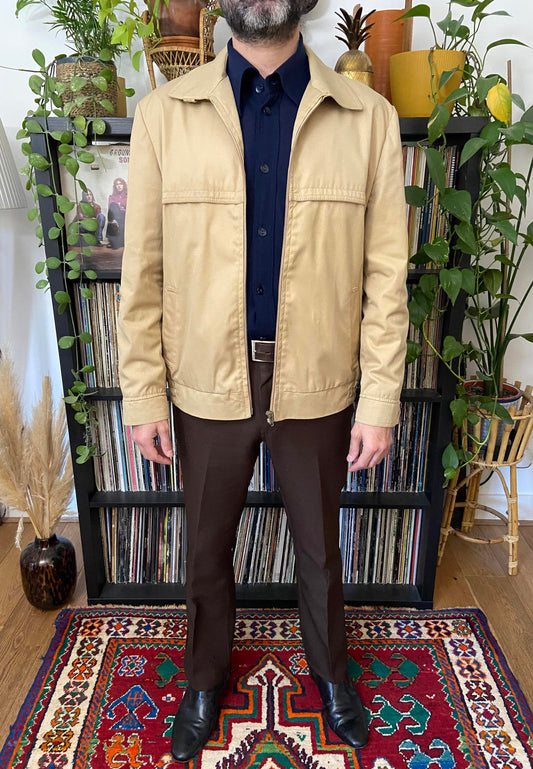 Vintage 1970s Beige Italian Sports Jacket