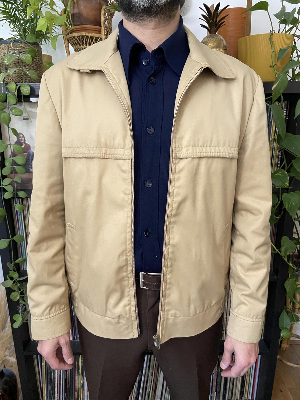 Vintage 1970s Beige Italian Sports Jacket