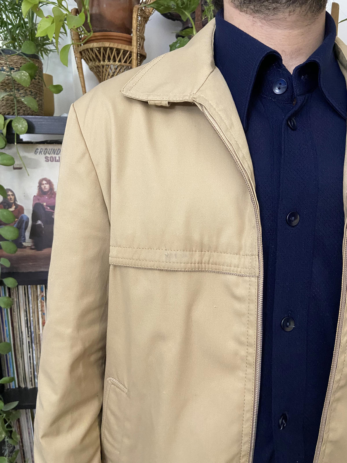 Vintage 1970s Beige Italian Sports Jacket