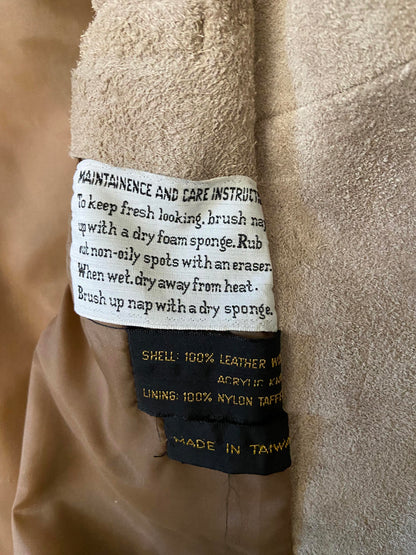 Vintage 1970s Beige Suede Racing Jacket