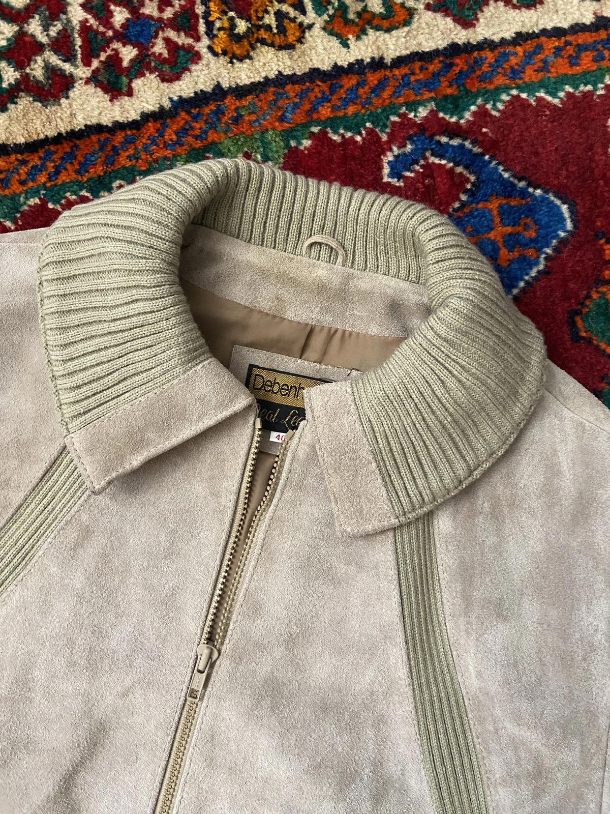 Vintage 1970s Beige Suede Racing Jacket