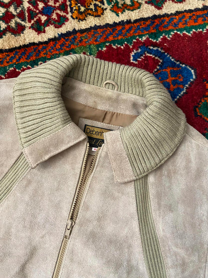 Vintage 1970s Beige Suede Racing Jacket