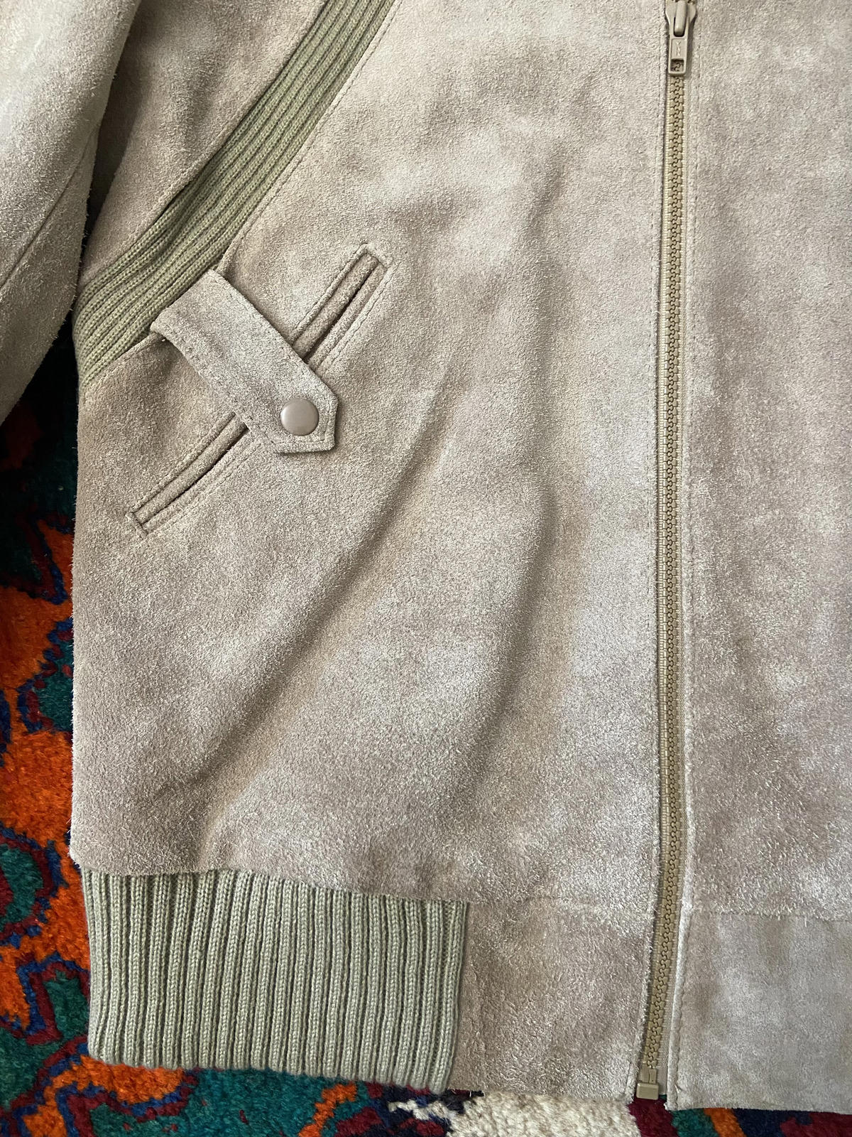 Vintage 1970s Beige Suede Racing Jacket