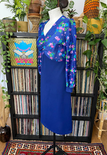 Vintage 1970s Blue Glitter Dress