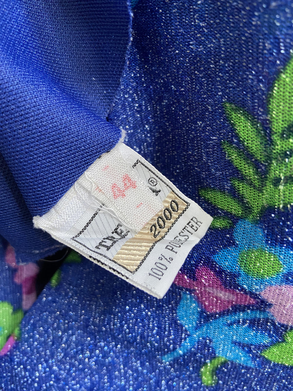 Vintage 1970s Blue Glitter Dress