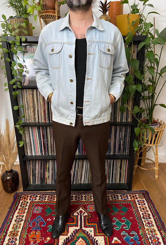 Vintage 1980s Pale Blue Denim Jacket