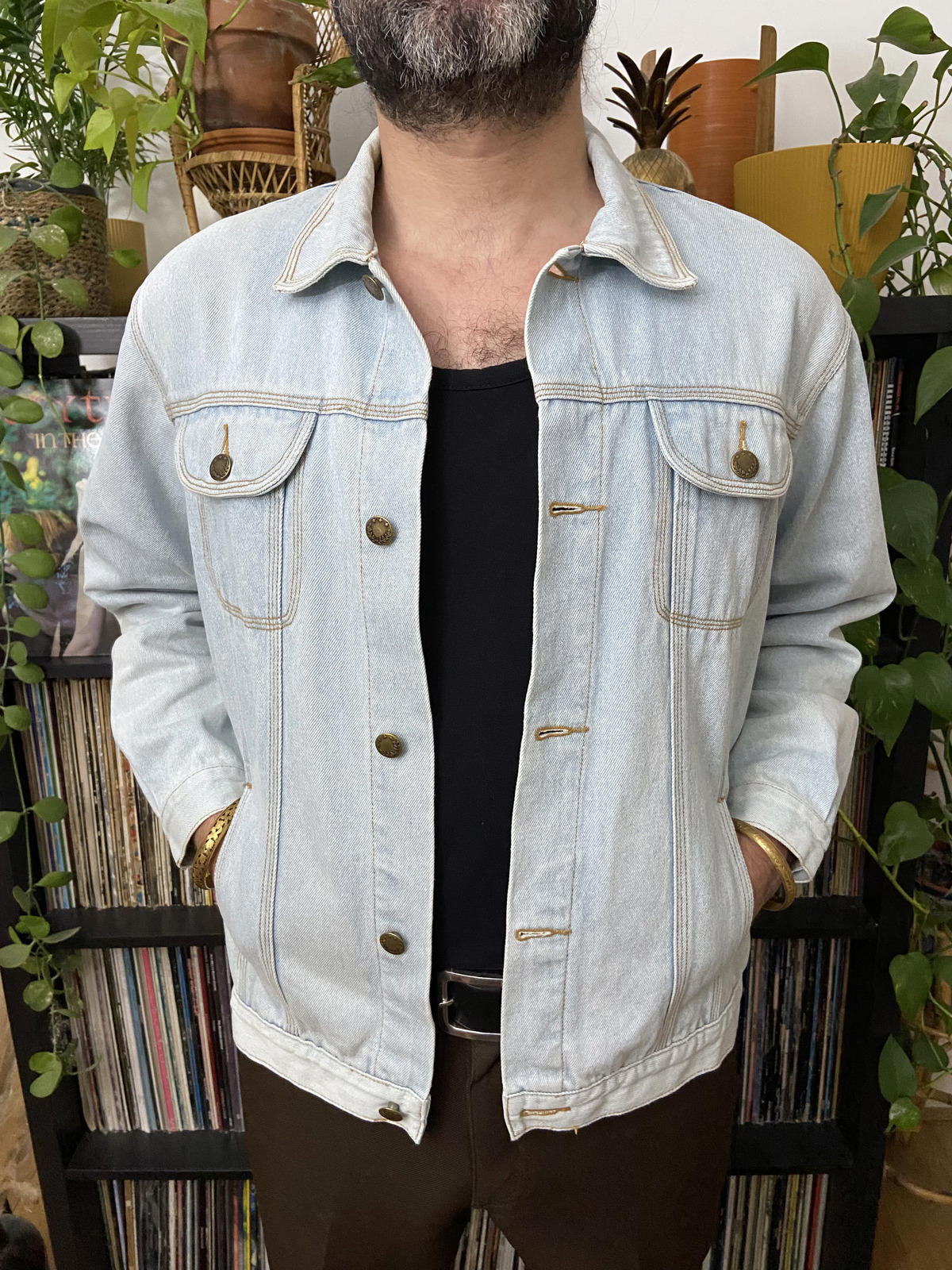 Vintage 1980s Pale Blue Denim Jacket