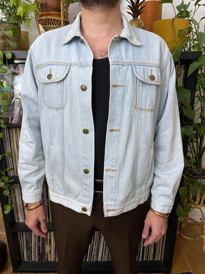 Vintage 1980s Pale Blue Denim Jacket