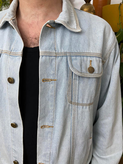 Vintage 1980s Pale Blue Denim Jacket