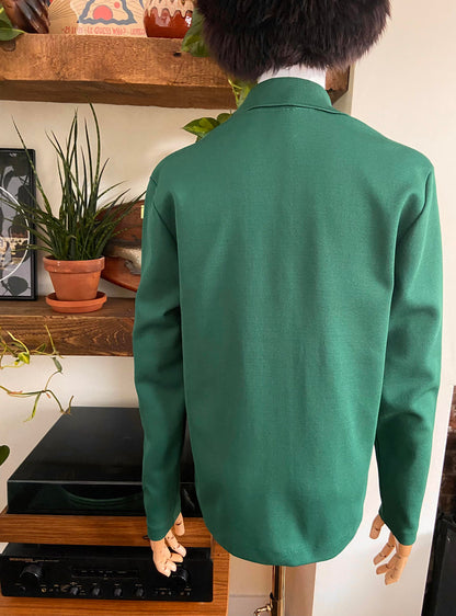 Vintage 1970s Green Crimplene Cardigan