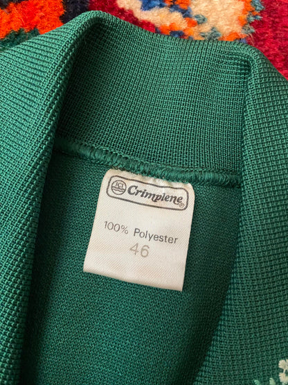 Vintage 1970s Green Crimplene Cardigan