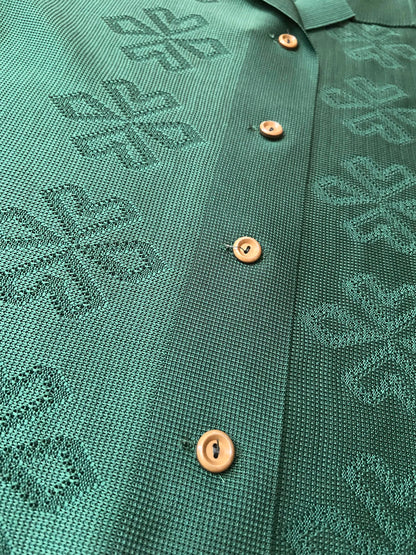 Vintage 1970s Green Crimplene Cardigan