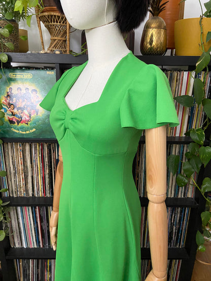 Vintage 1970s Apple Green Maxi Dress