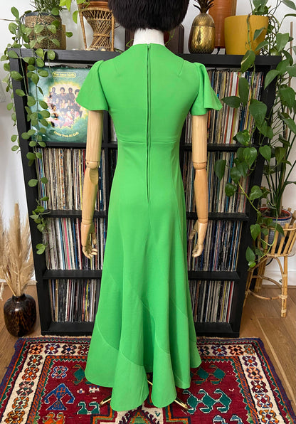 Vintage 1970s Apple Green Maxi Dress