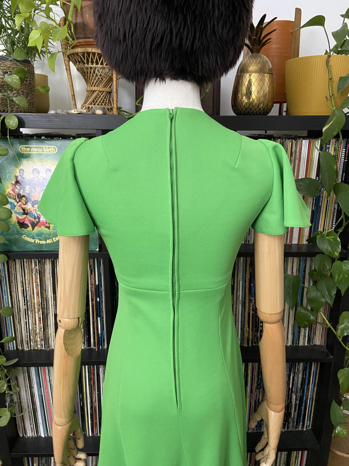 Vintage 1970s Apple Green Maxi Dress