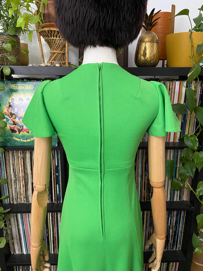 Vintage 1970s Apple Green Maxi Dress