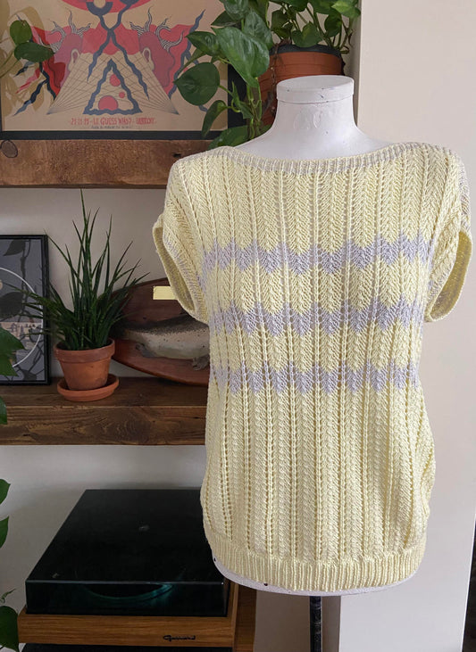 Vintage 1980s Yellow Knit Top