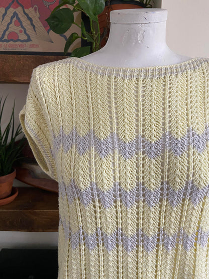 Vintage 1980s Yellow Knit Top