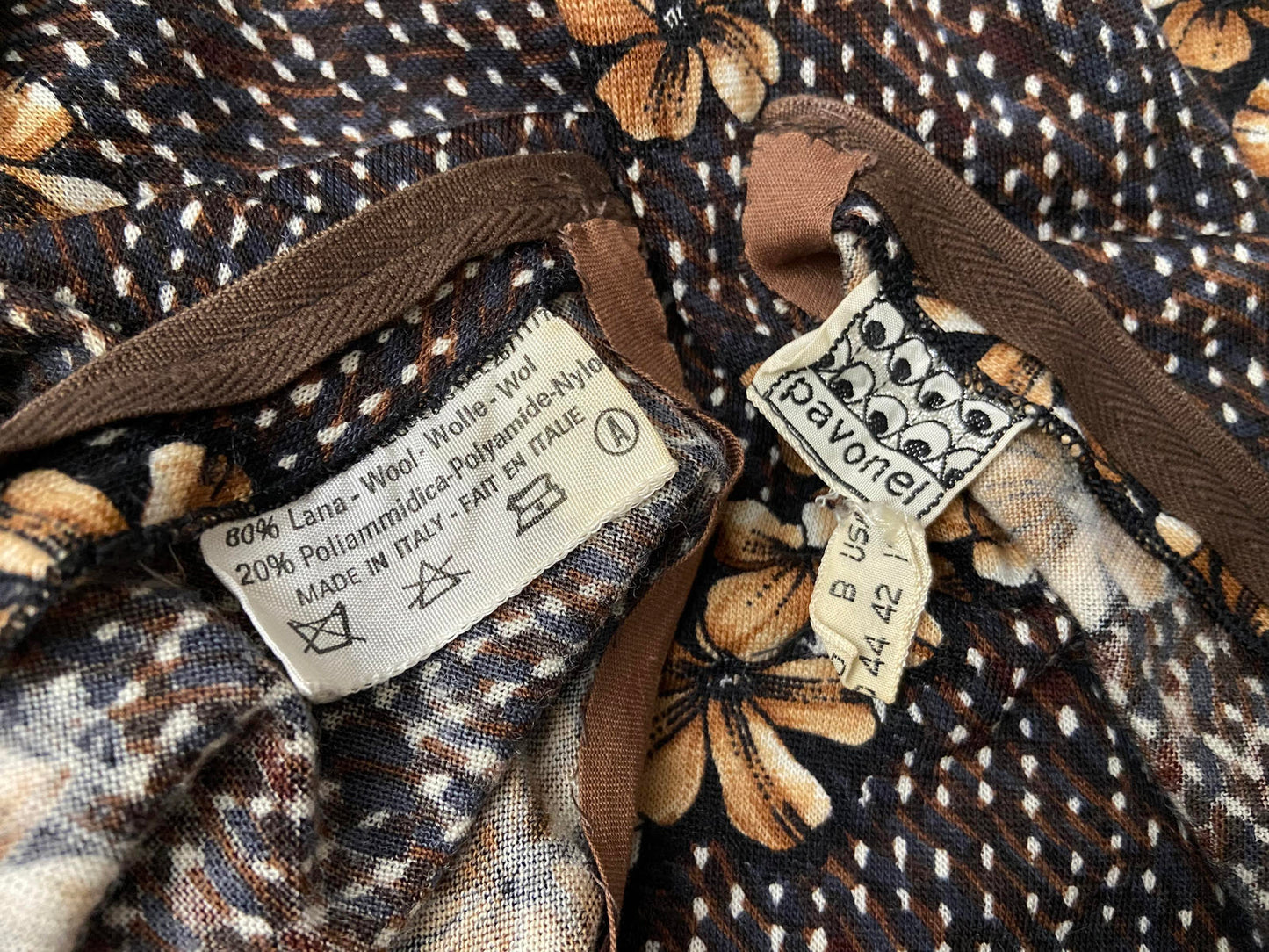 Vintage 1970s Brown Floral Dress