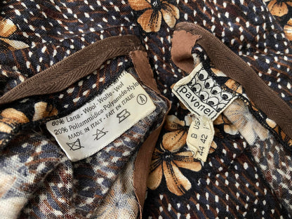Vintage 1970s Brown Floral Dress