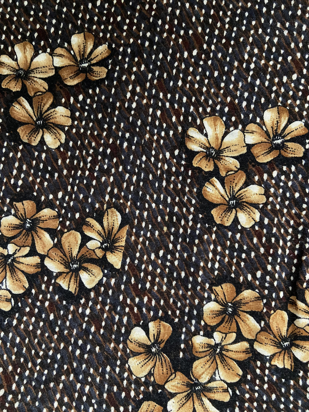 Vintage 1970s Brown Floral Dress