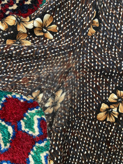 Vintage 1970s Brown Floral Dress