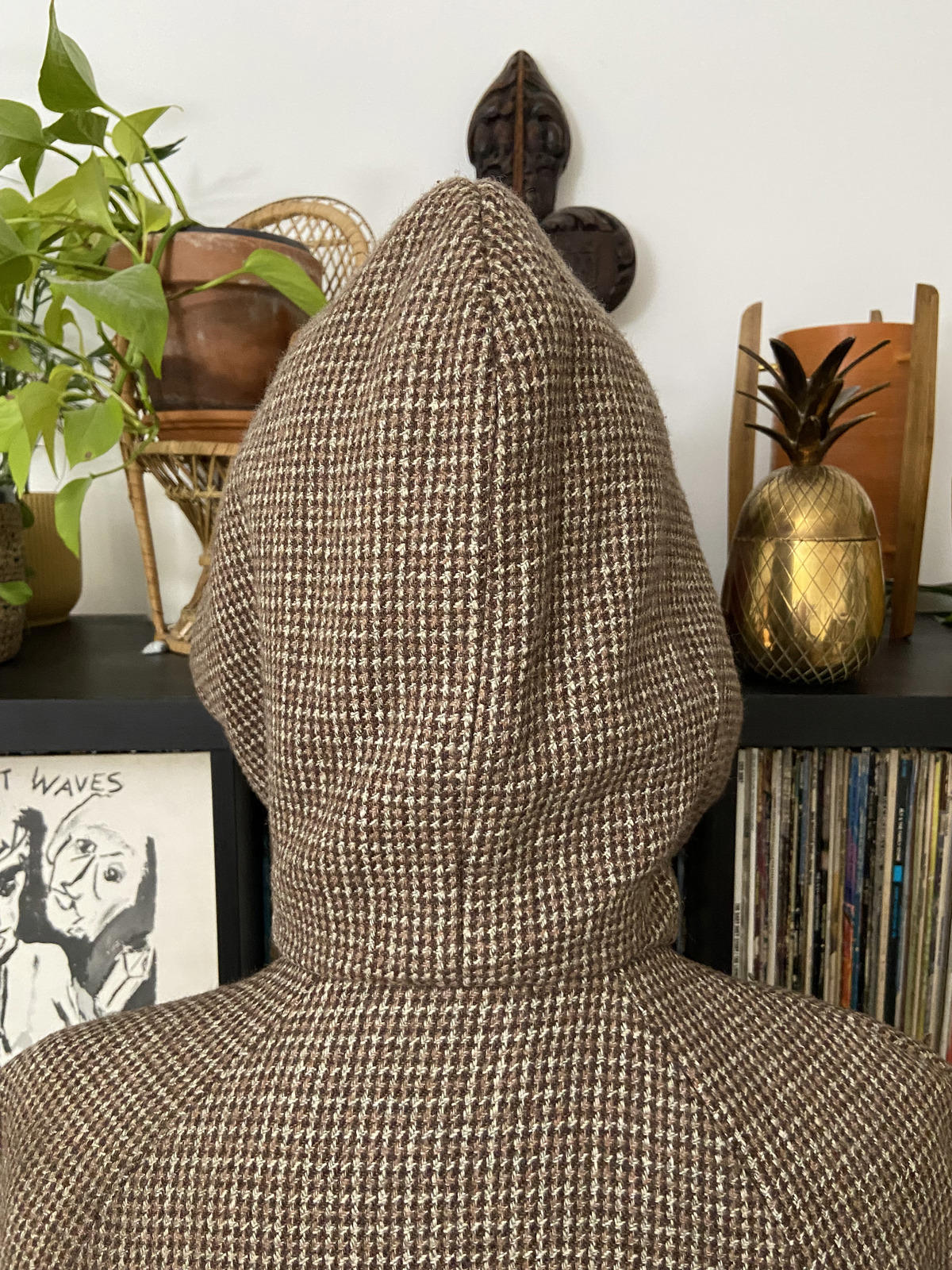 Vintage 1970s Brown Hooded Coat