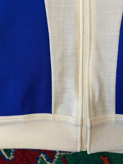 Vintage 1980s Blue & White Track Top