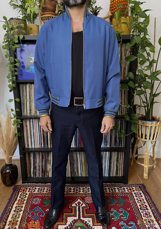 Vintage 1980s Blue Bomber Sports Jacket