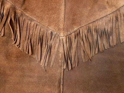 Vintage Brown Western Fringe Skirt