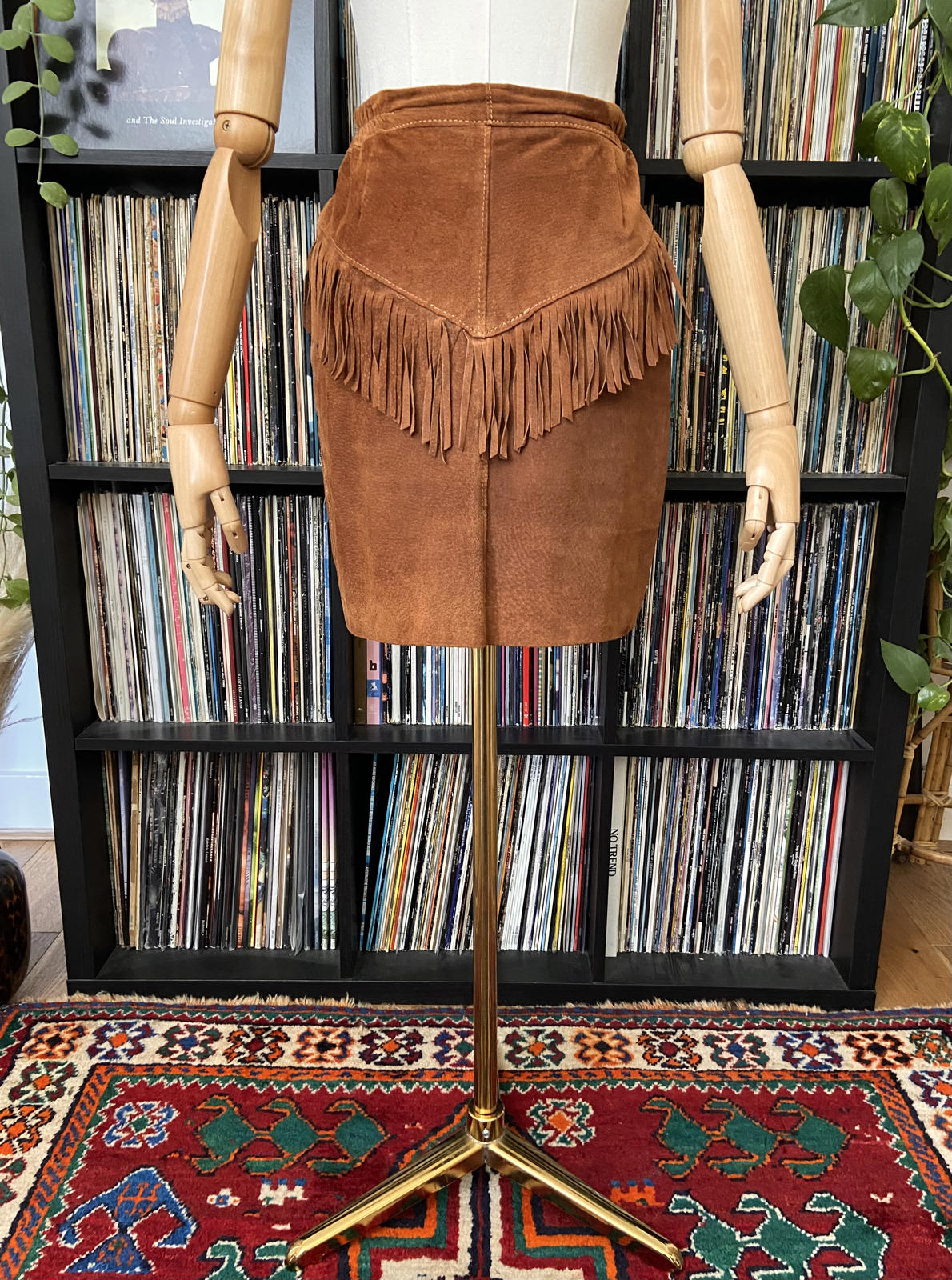 Vintage Brown Western Fringe Skirt