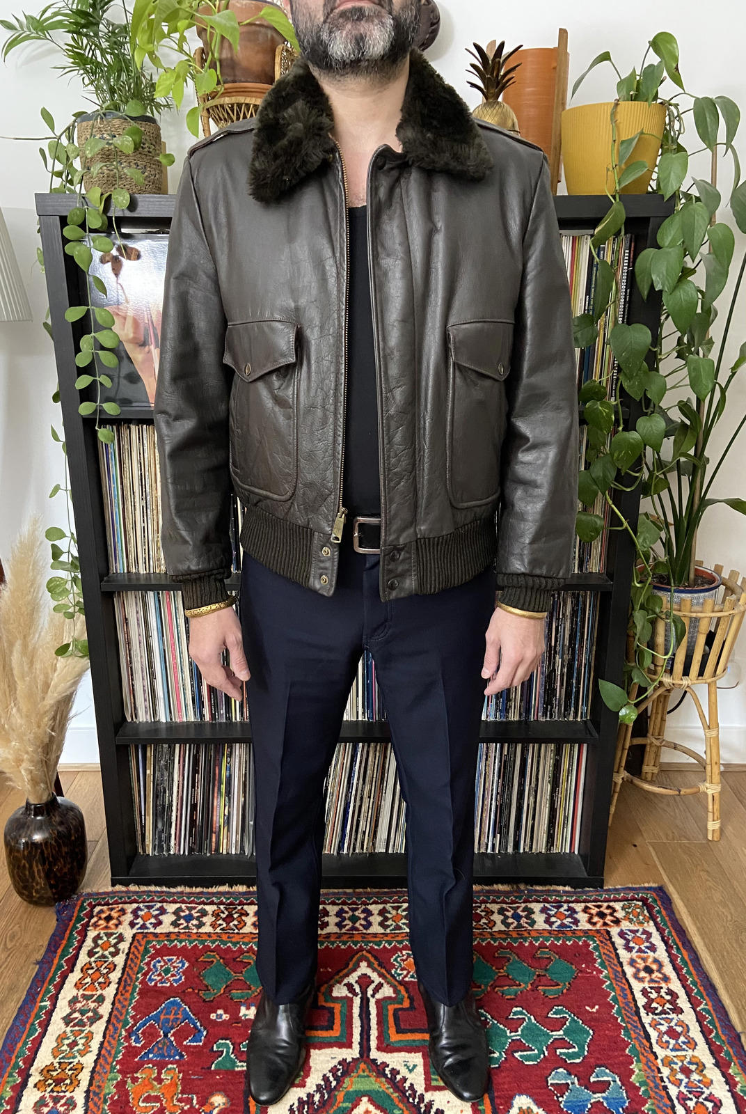 Vintage 1970s Leather Bomber Jacket