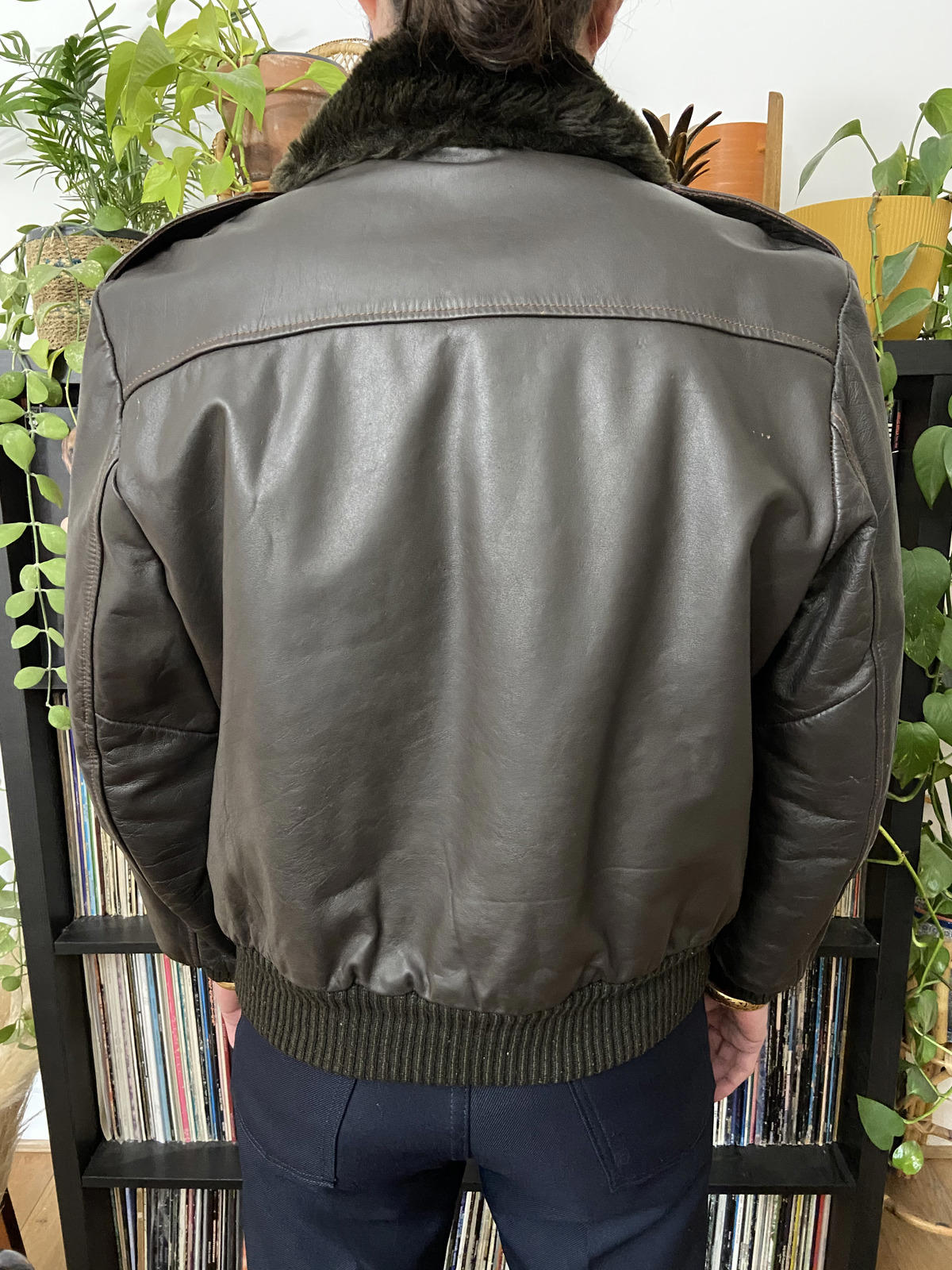 Vintage 1970s Leather Bomber Jacket