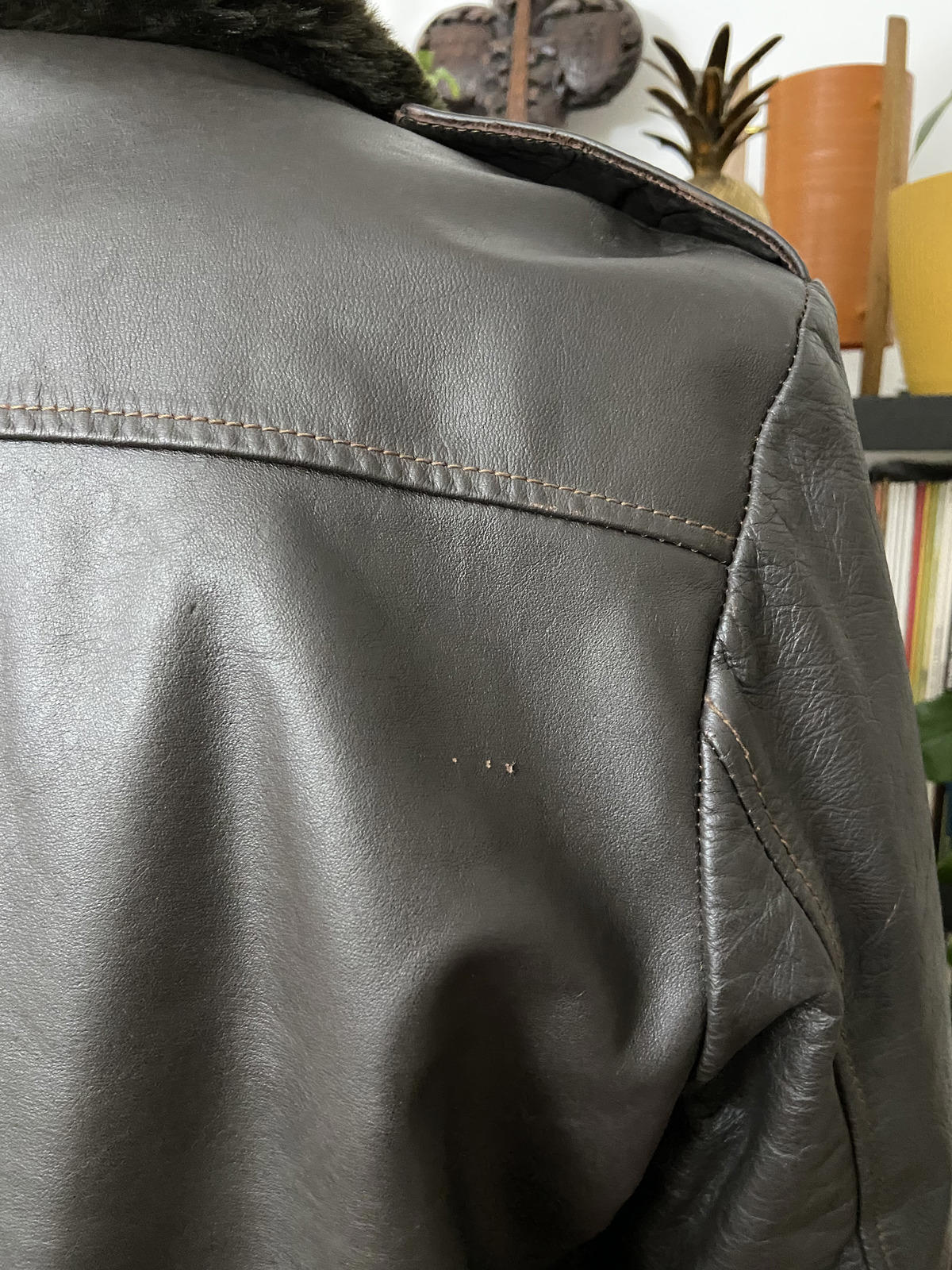 Vintage 1970s Leather Bomber Jacket