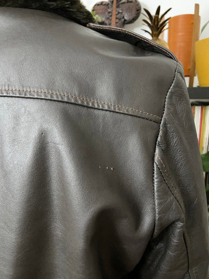 Vintage 1970s Leather Bomber Jacket